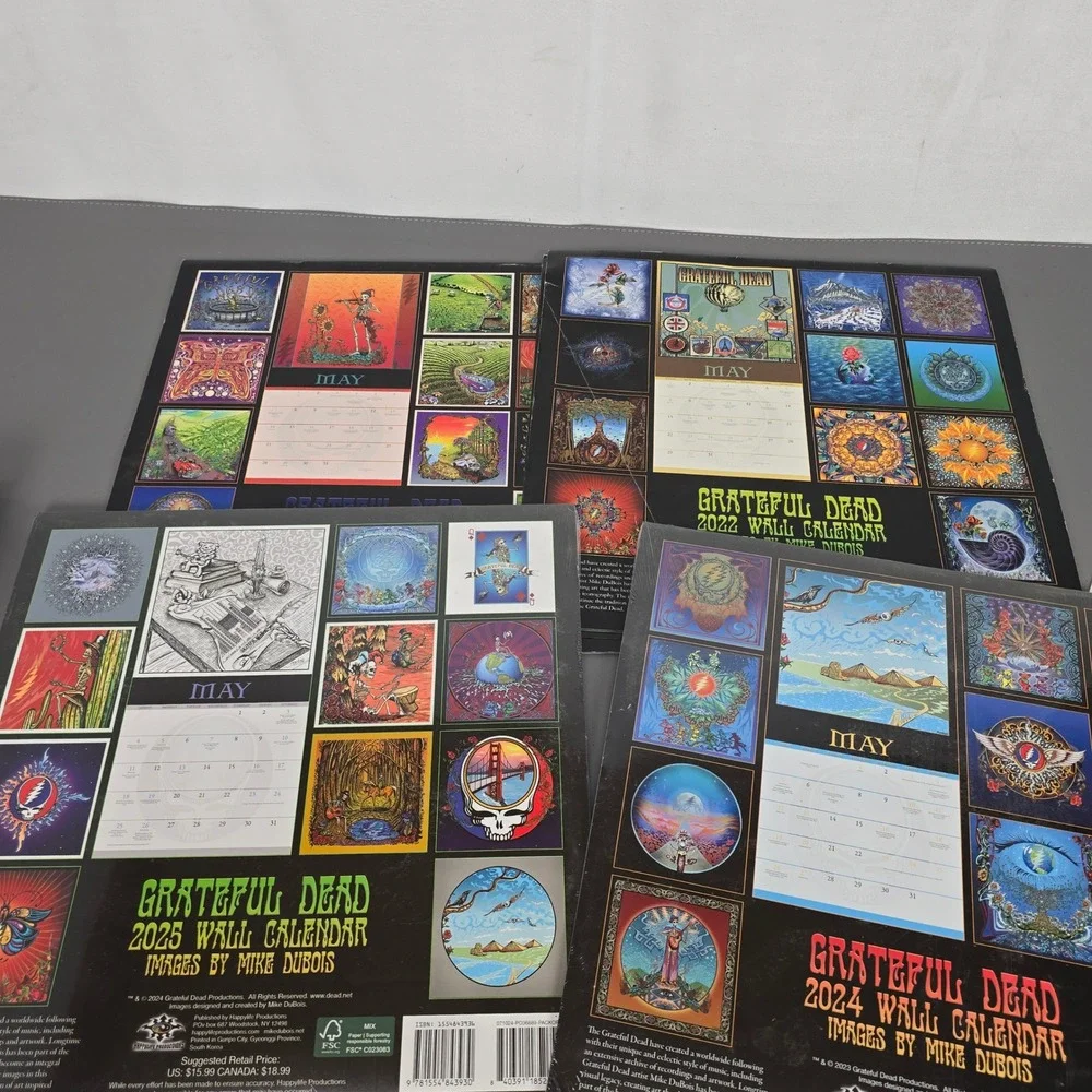 13 Grateful Dead Wall Calendars Mike DuBois Art 2009-2025 Psychedelic Rock Music
